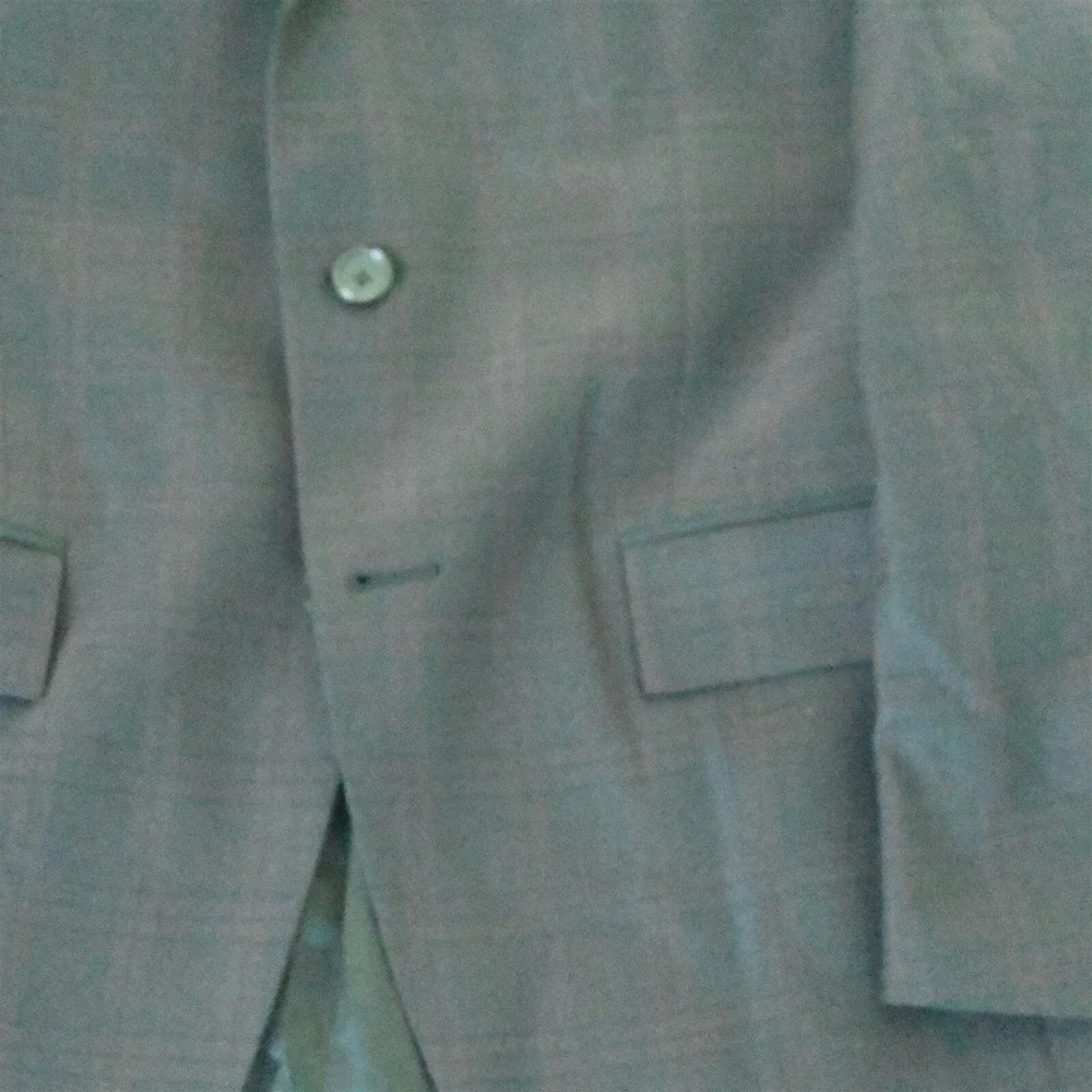 Ryan Seacrest 38R Brown Red Plaid Peak Lapel Mens‎ Blazer Suit Jacket Sport Coat